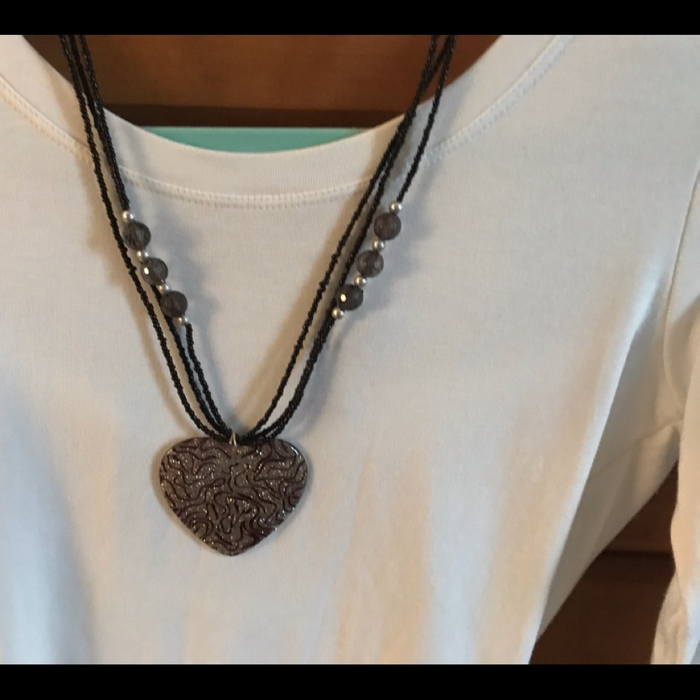 Hand made, heart pendant necklace